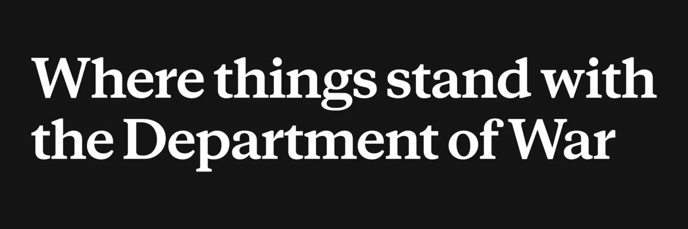 where things stand with the department of war