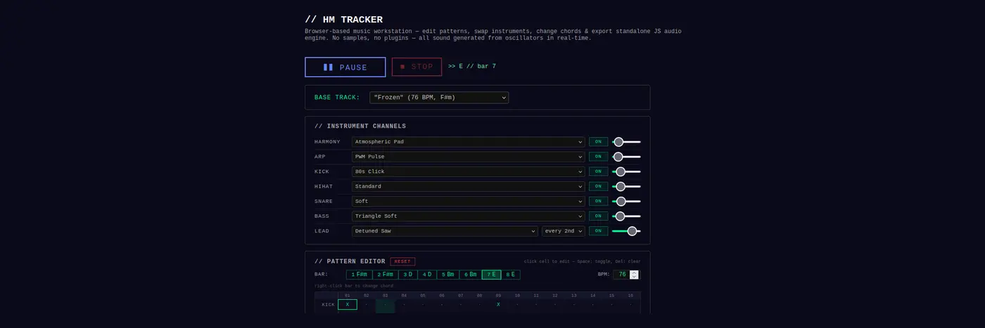 show hn procedural music workstation in the browser