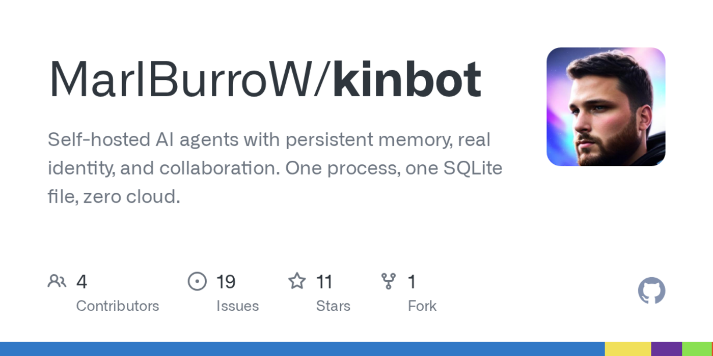 show hn kinbot selfhosted ai agents that build their own web apps
