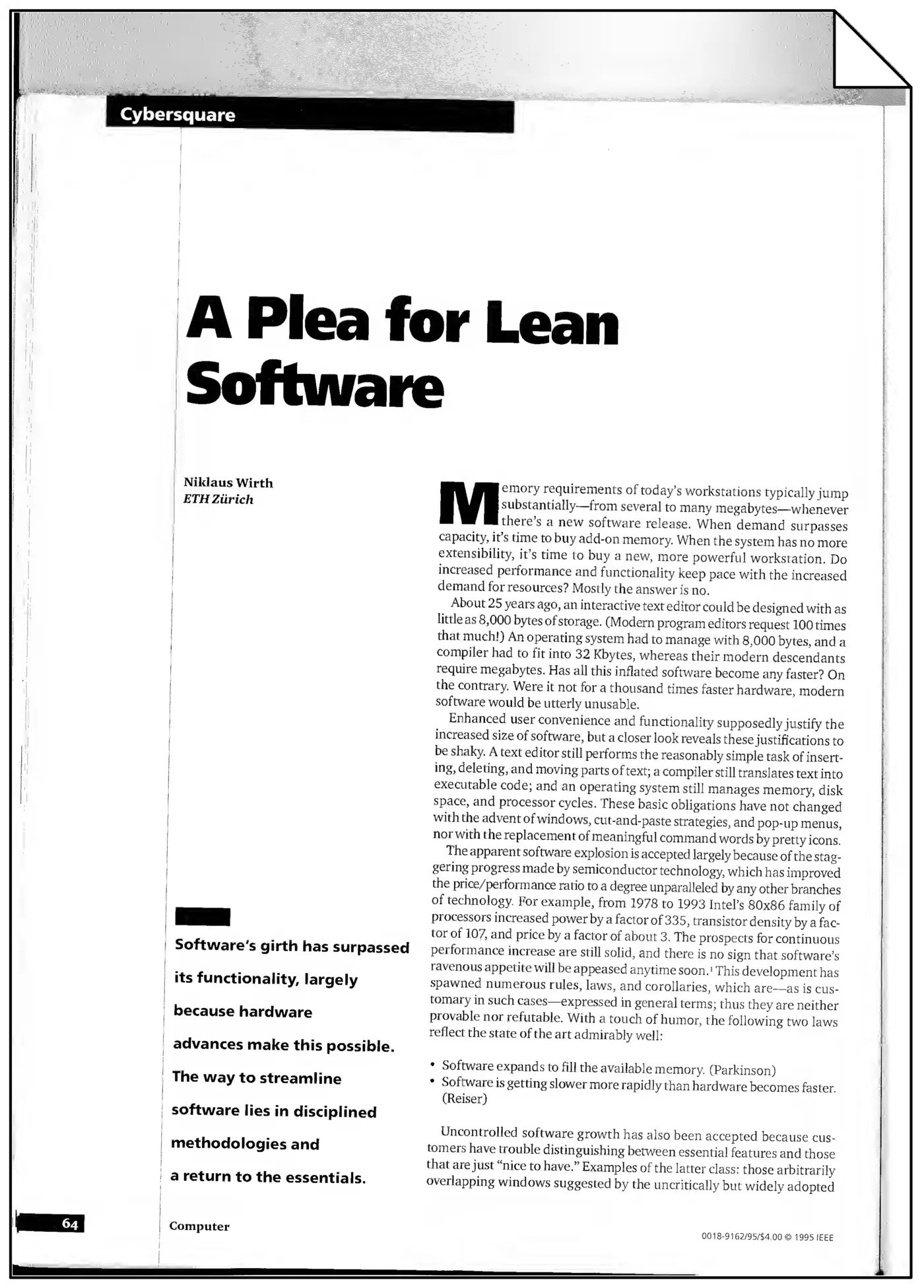 a plea for lean software 1995 pdf