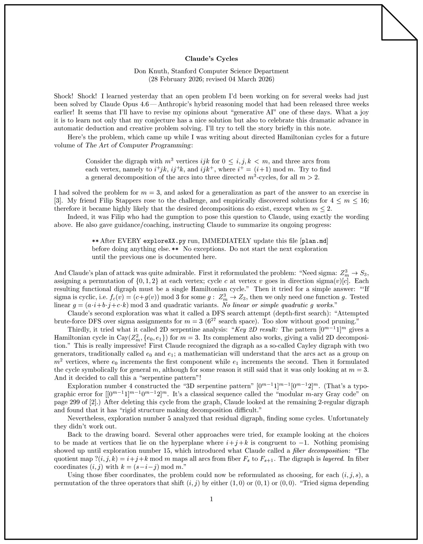 opus 46 solved one of donald knuthx27s conjectures pdf