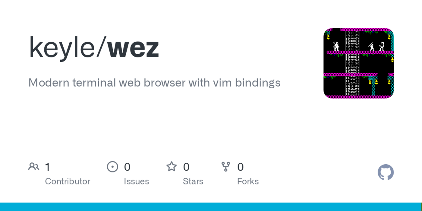 show hn wez modern terminal web browser with vim bindings