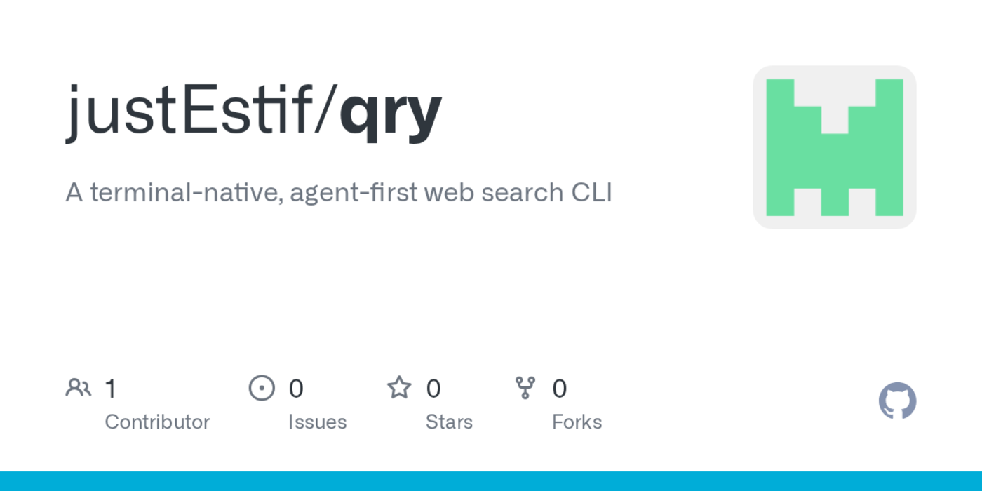 show hn qry cli web search that always outputs json with swappable back ends