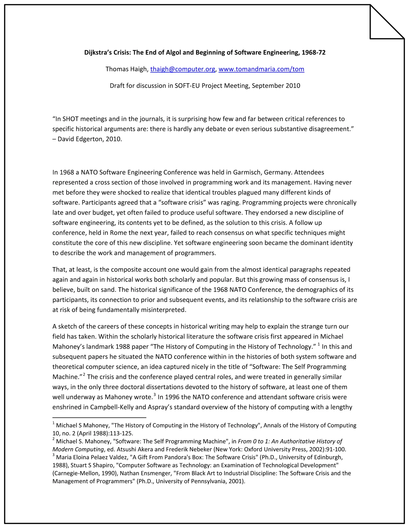 dijkstrax27s crisis the end of algol and beginning of software engineering 2010 pdf