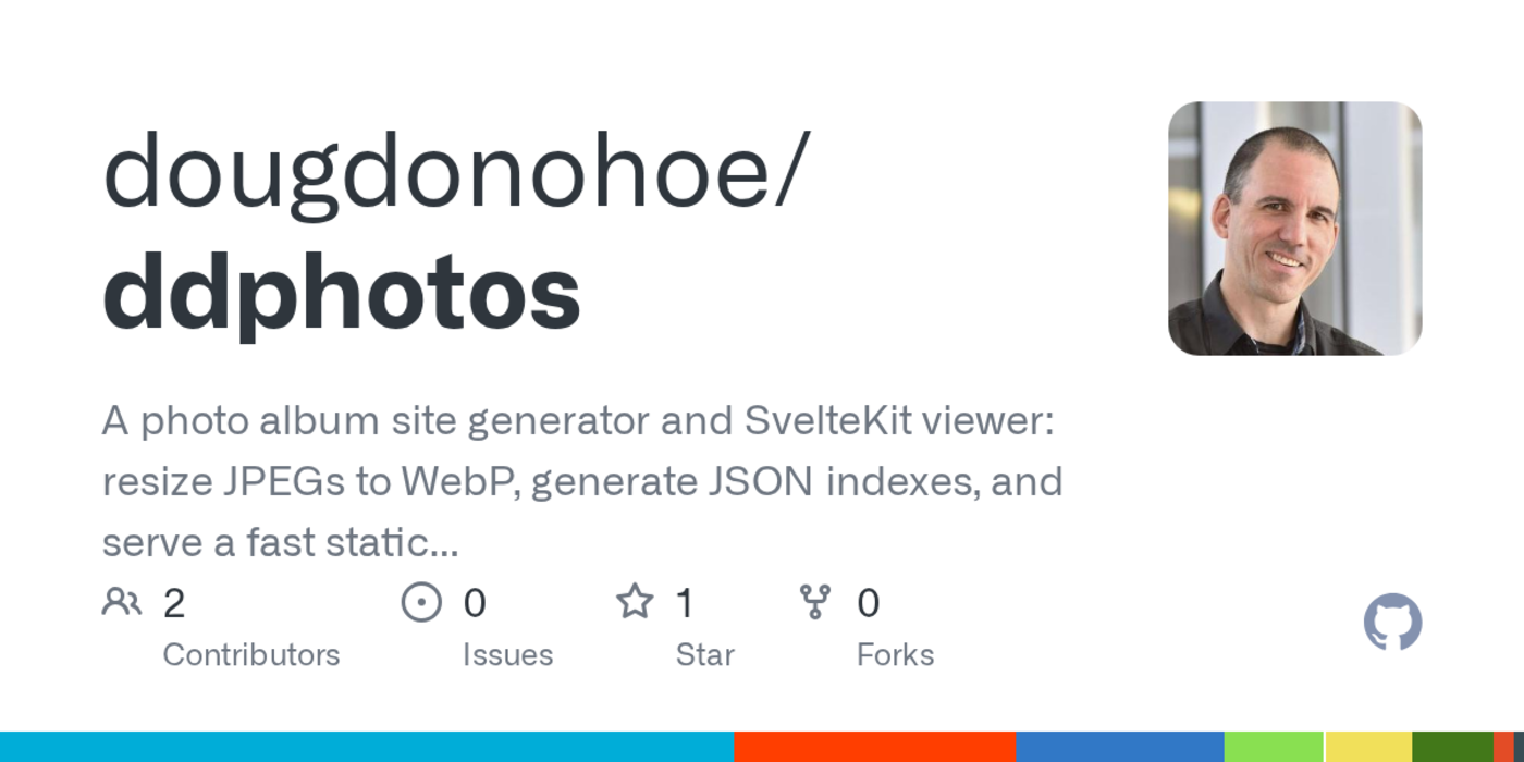 show hn dd photos opensource photo album site generator go and sveltekit
