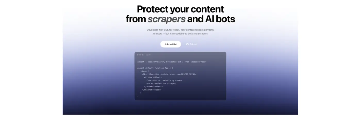 show hn i built an sdk that scrambles html so scrapers get garbage