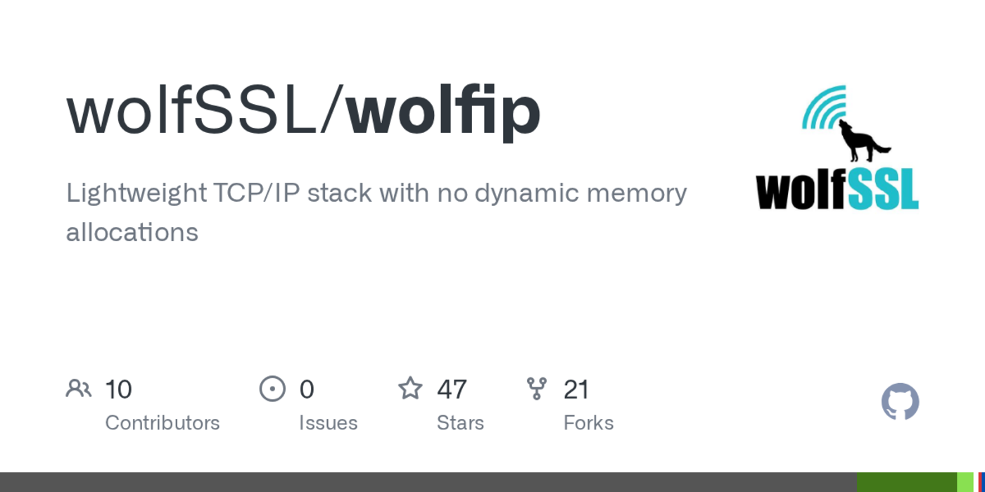 wolfip lightweight tcpip stack with no dynamic memory allocations