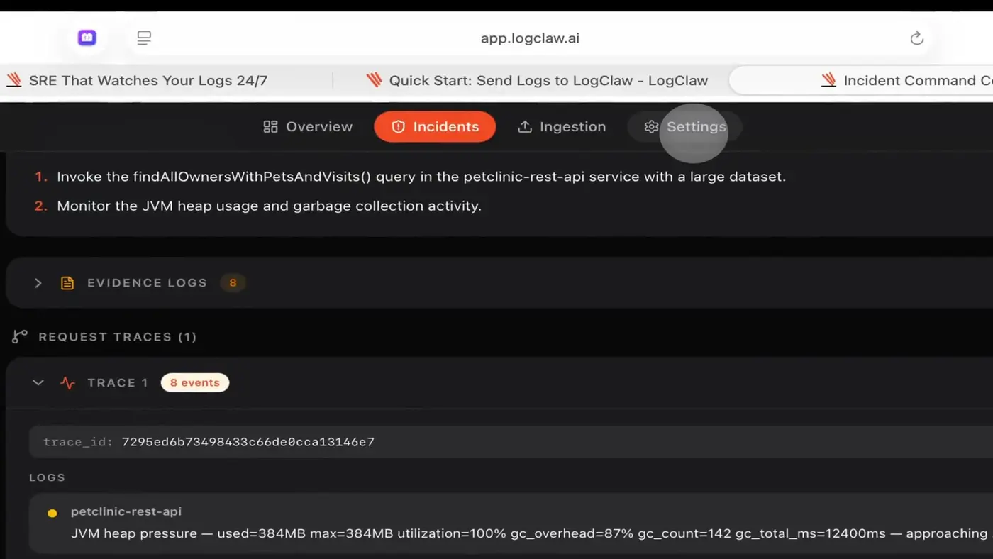 show hn logclaw opensource ai sre that autocreates tickets from logs