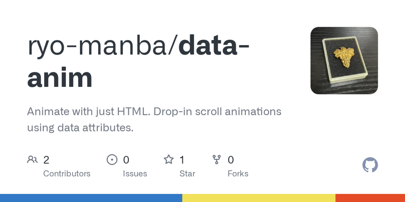 show hn dataanim animate html with just data attributes