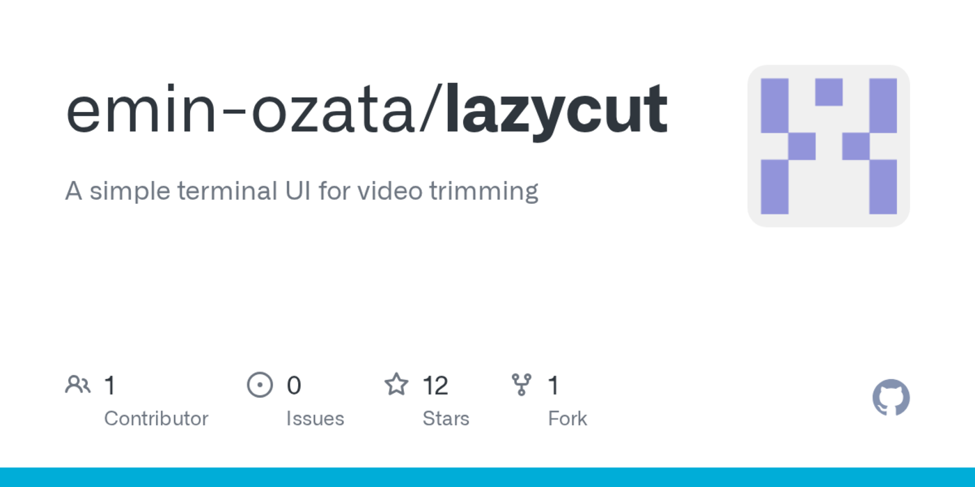 lazycut a simple terminal video trimmer using ffmpeg