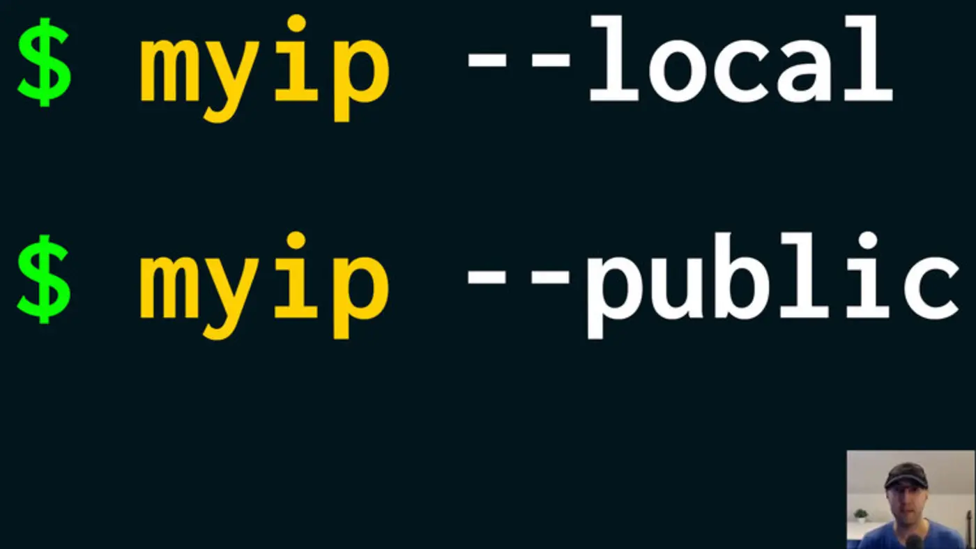 quickly get your local and public ip address from the command line