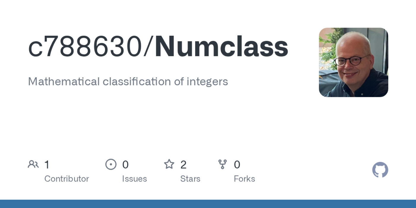 numclass a python cli classifying integers into 200 numbertheory properties