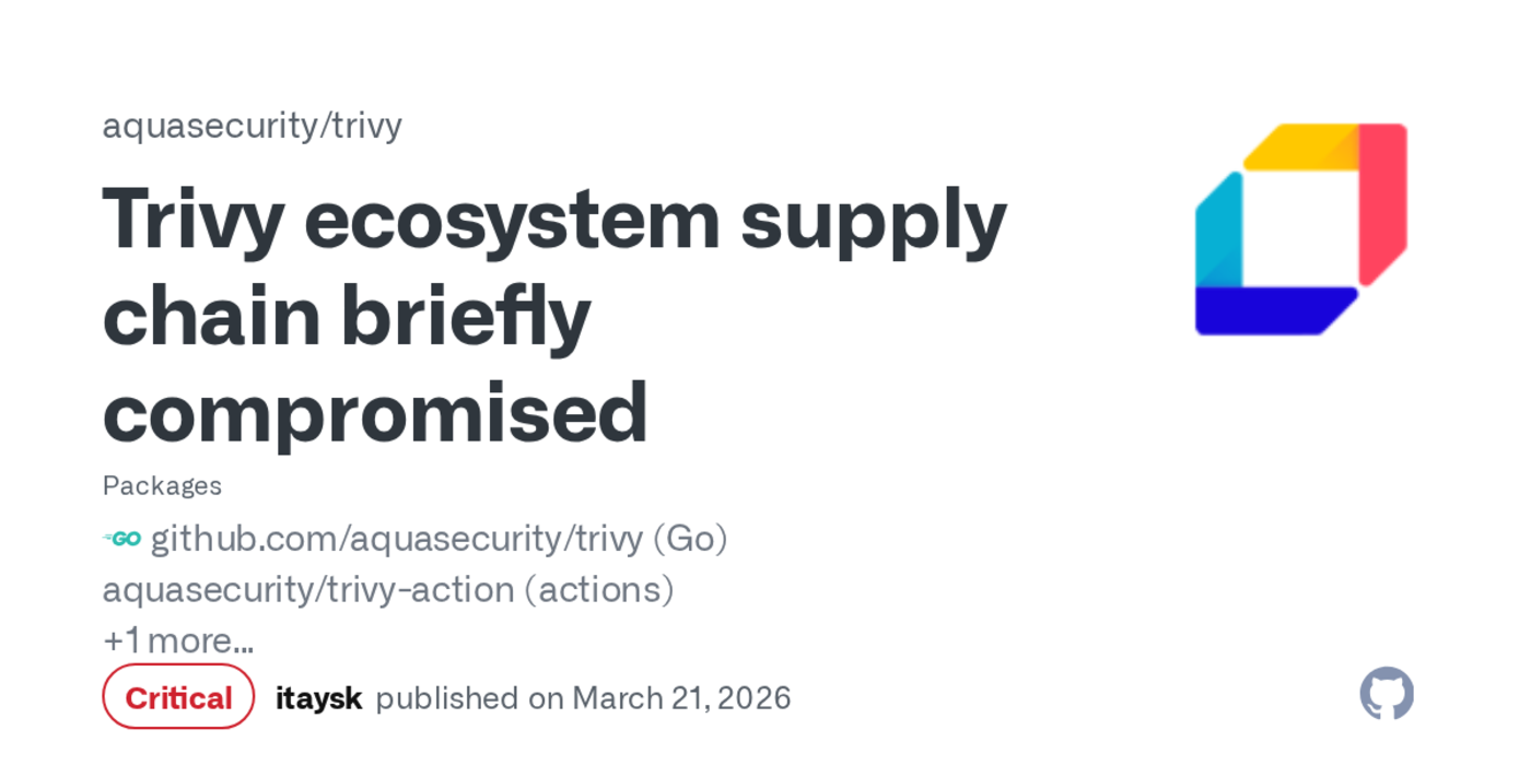 trivy ecosystem supply chain briefly compromised