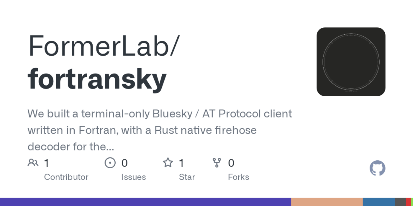 show hn we built a terminalonly bluesky at proto client written in fortran