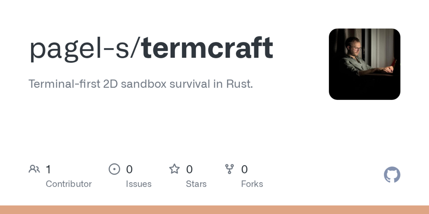 show hn termcraft terminalfirst 2d sandbox survival in rust