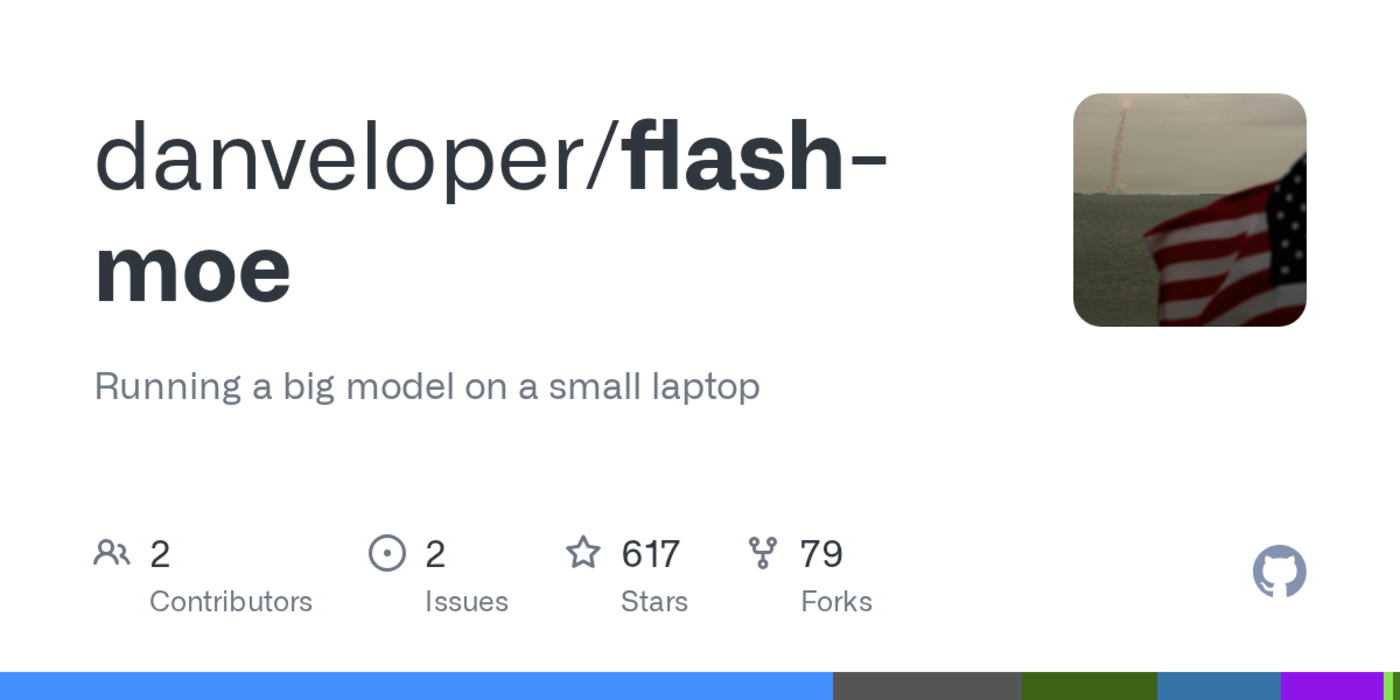 flashmoe running a 397b parameter model on a mac with 48gb ram