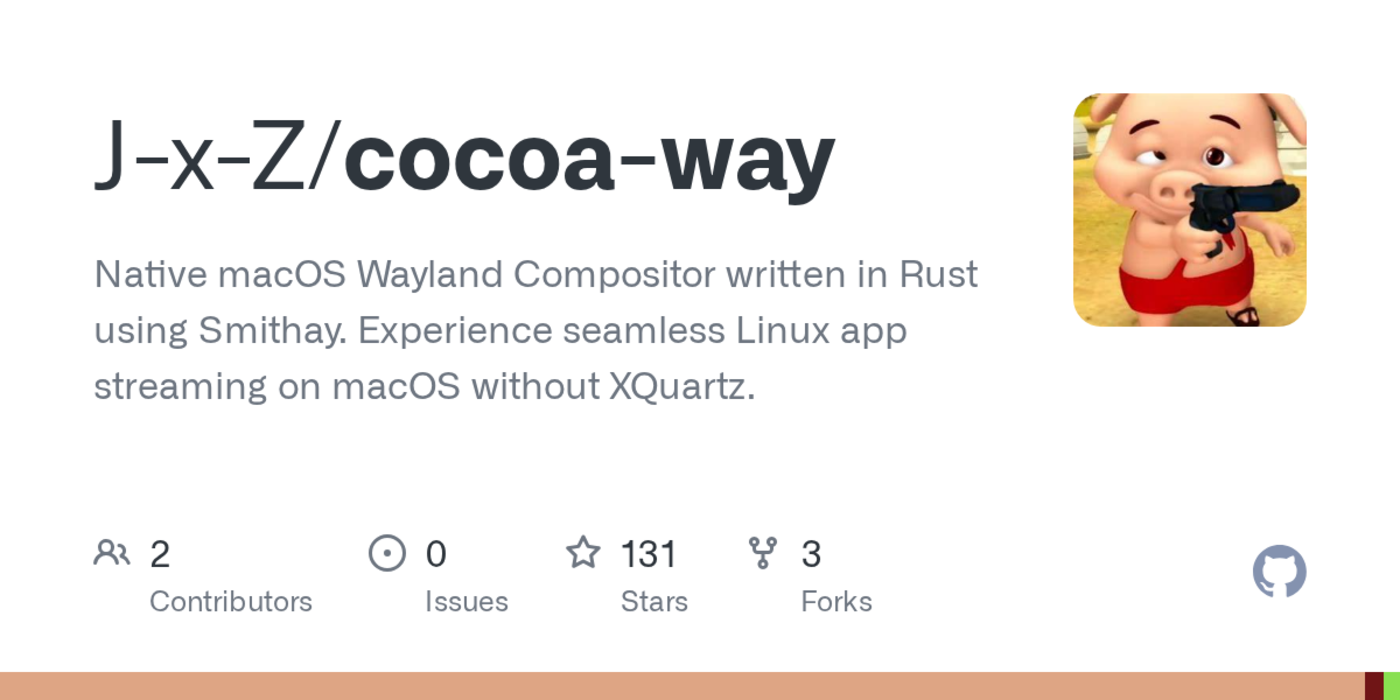 cocoaway native macos wayland compositor for running linux apps seamlessly