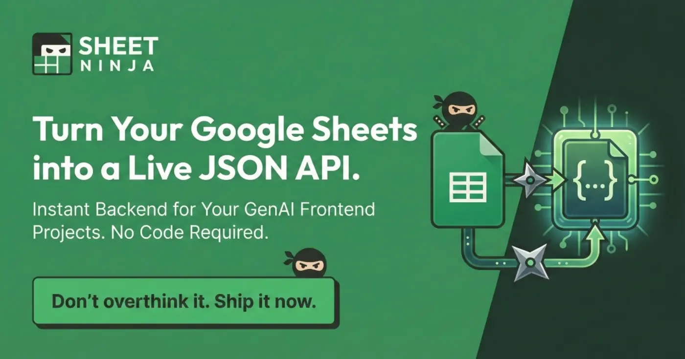 show hn sheet ninja google sheets as a crud back end for vibe coders