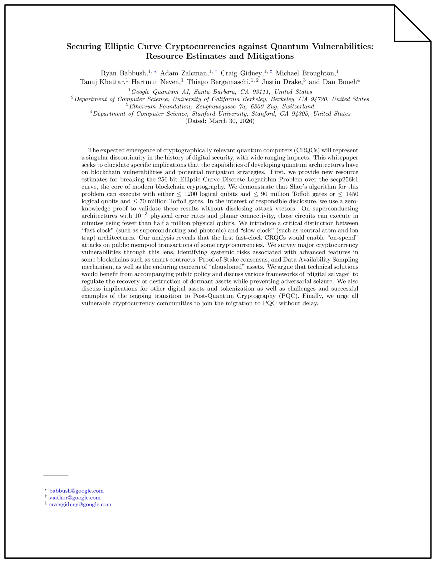 securing elliptic curve cryptocurrencies against quantum vulnerabilities pdf