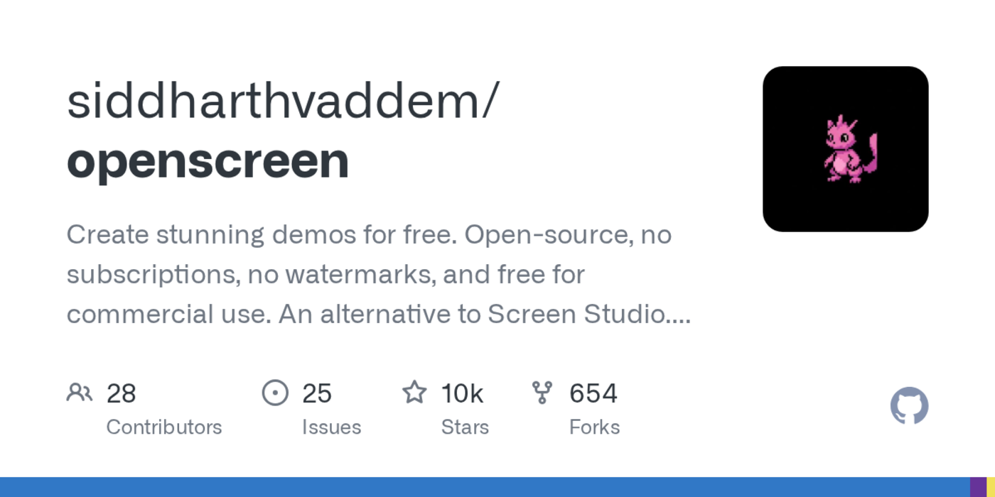 openscreen is an opensource alternative to screen studio