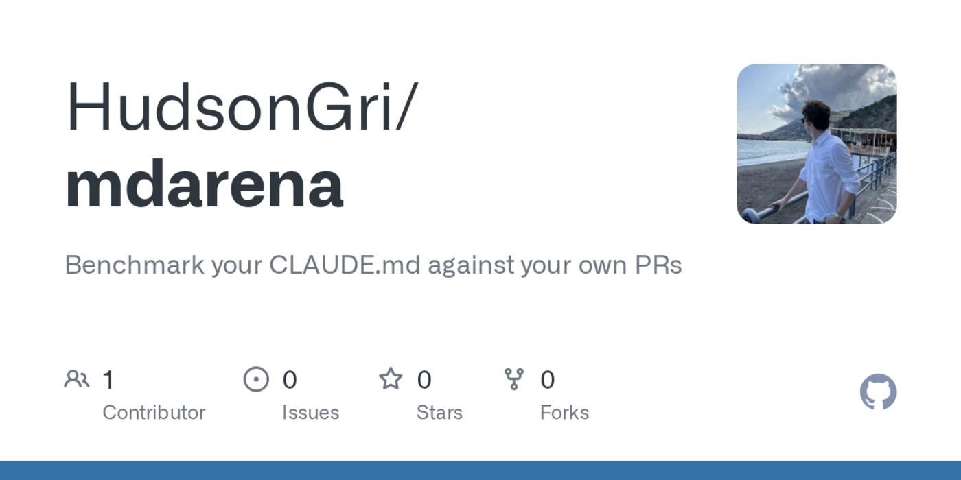 show hn mdarena benchmark your claudemd against your own prs