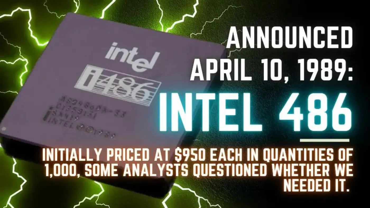 intel 486 cpu announced april 10 1989