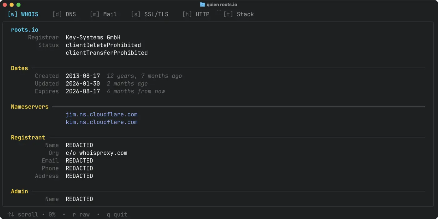 quien a better whois lookup tool