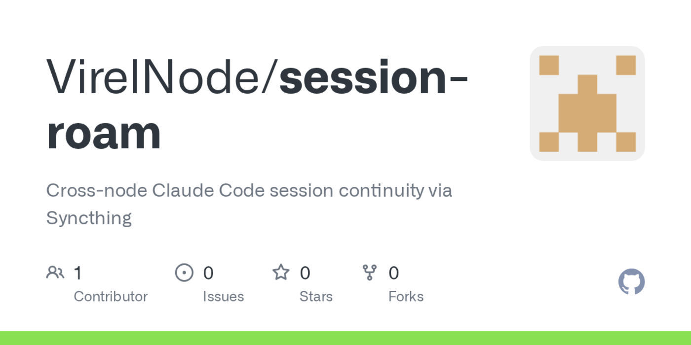 sessionroam resume claude code conversations from any machine via syncthing