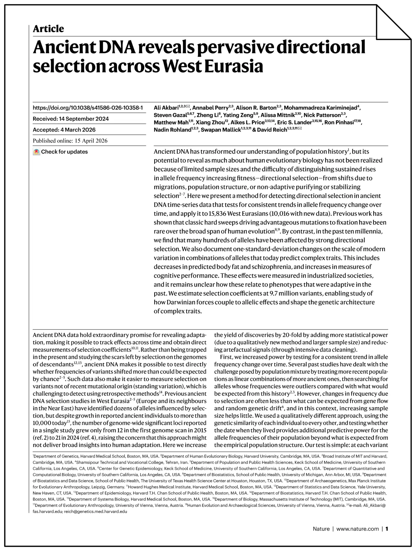 ancient dna reveals pervasive directional selection across west eurasia pdf