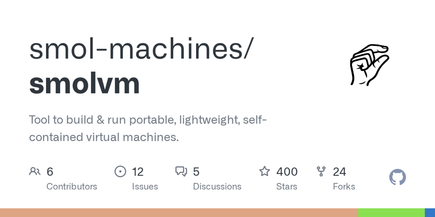 show hn smol machines subsecond coldstart portable virtual machines
