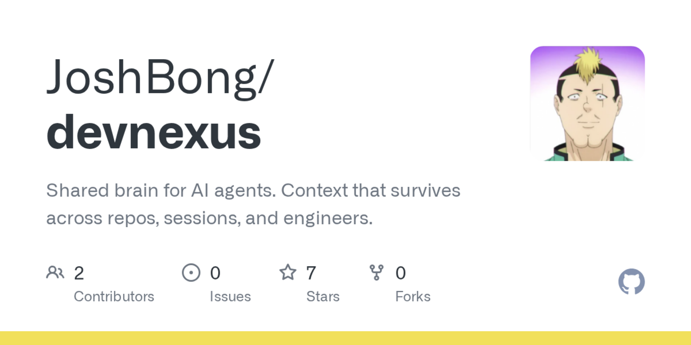 show hn devnexus shared ai brain across repos sessions and engineers