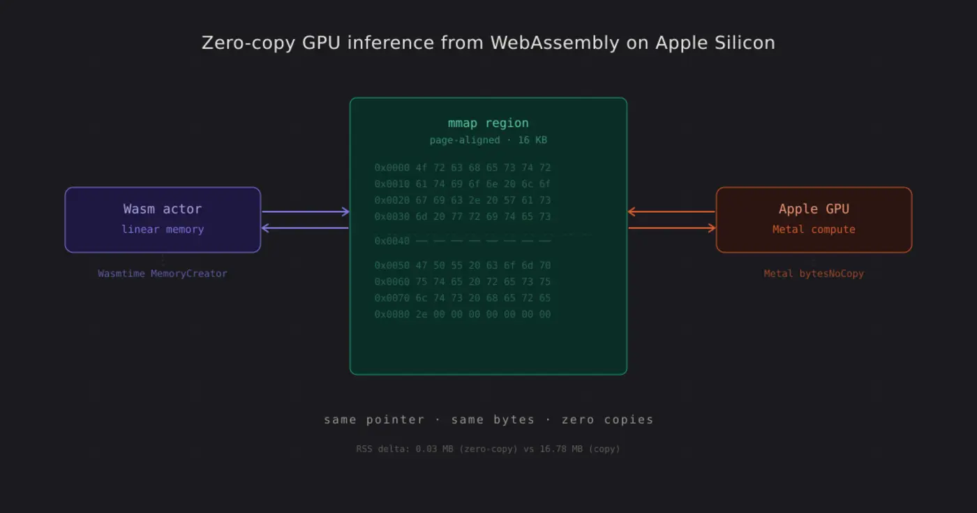 zerocopy gpu inference from webassembly on apple silicon