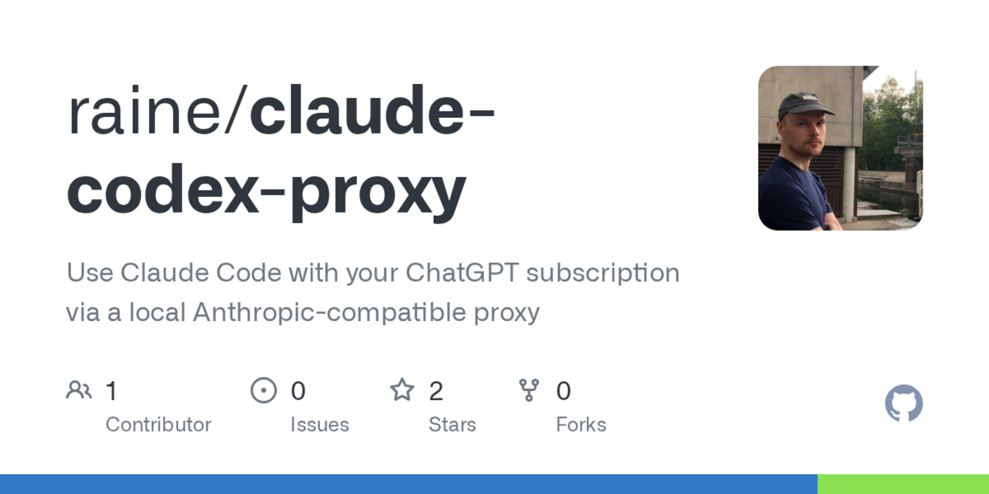 show hn claudecodexproxy use claude code with chatgpt subscription