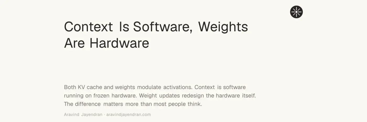 context is software weights are hardware