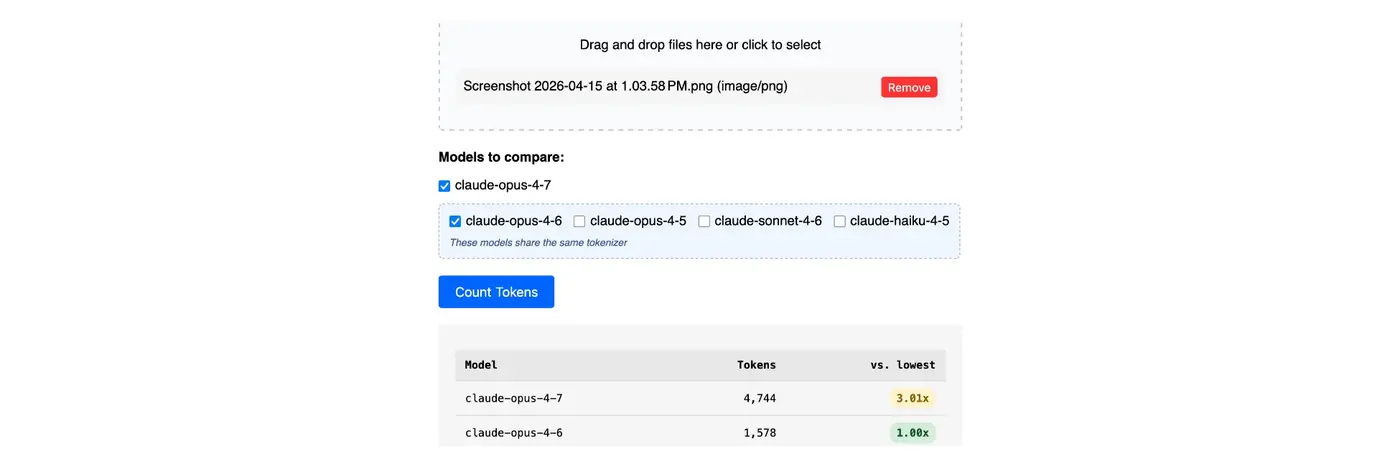 claude token counter now with model comparisons