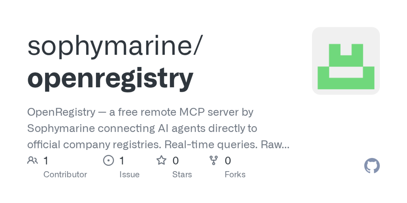 show hn openregistry open mcp for global company registry search