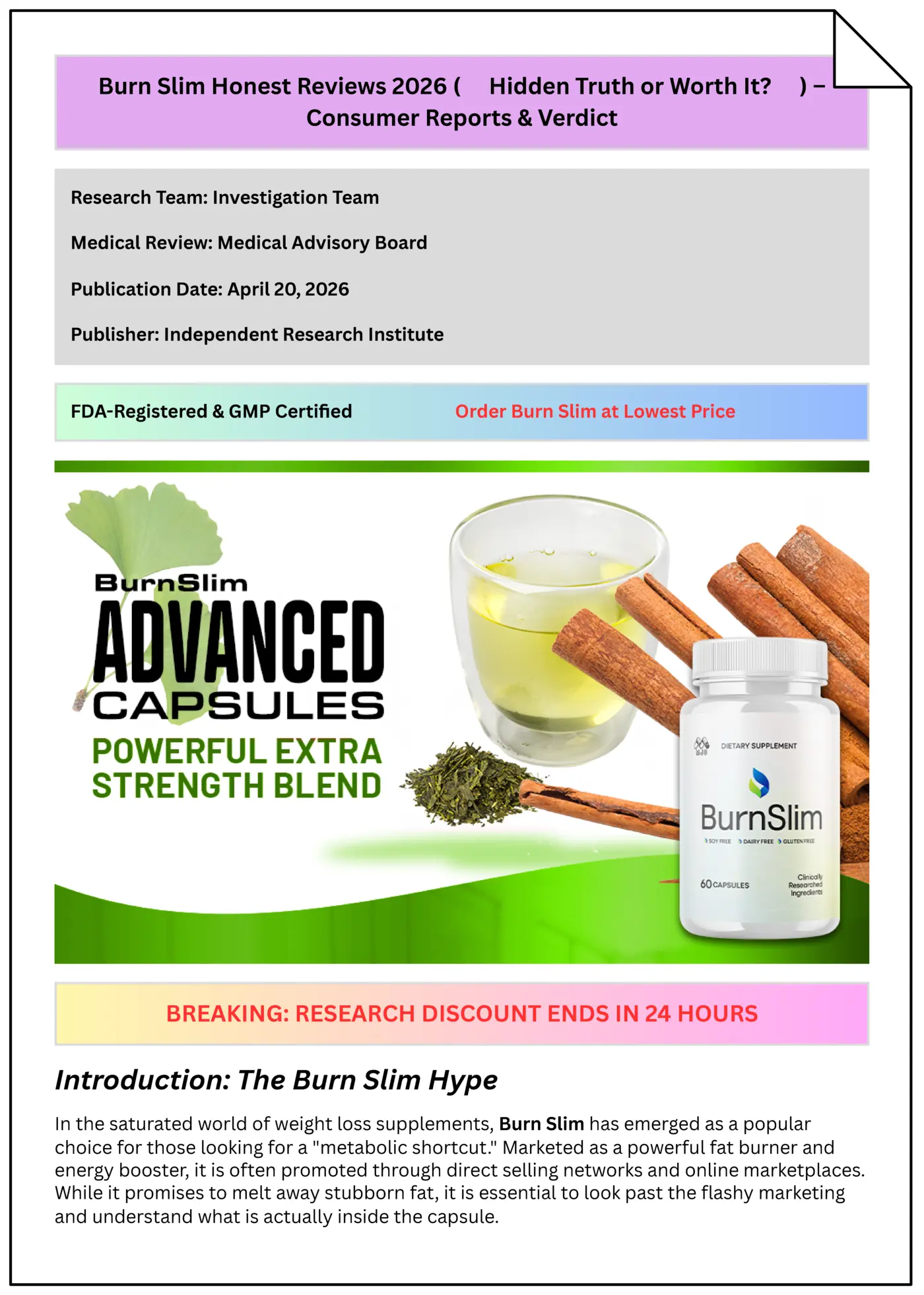 burn slim targeted weight support pdf