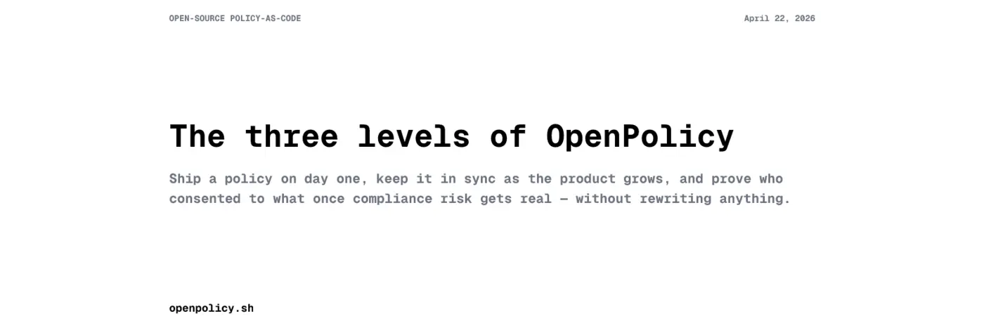 the three levels of openpolicy