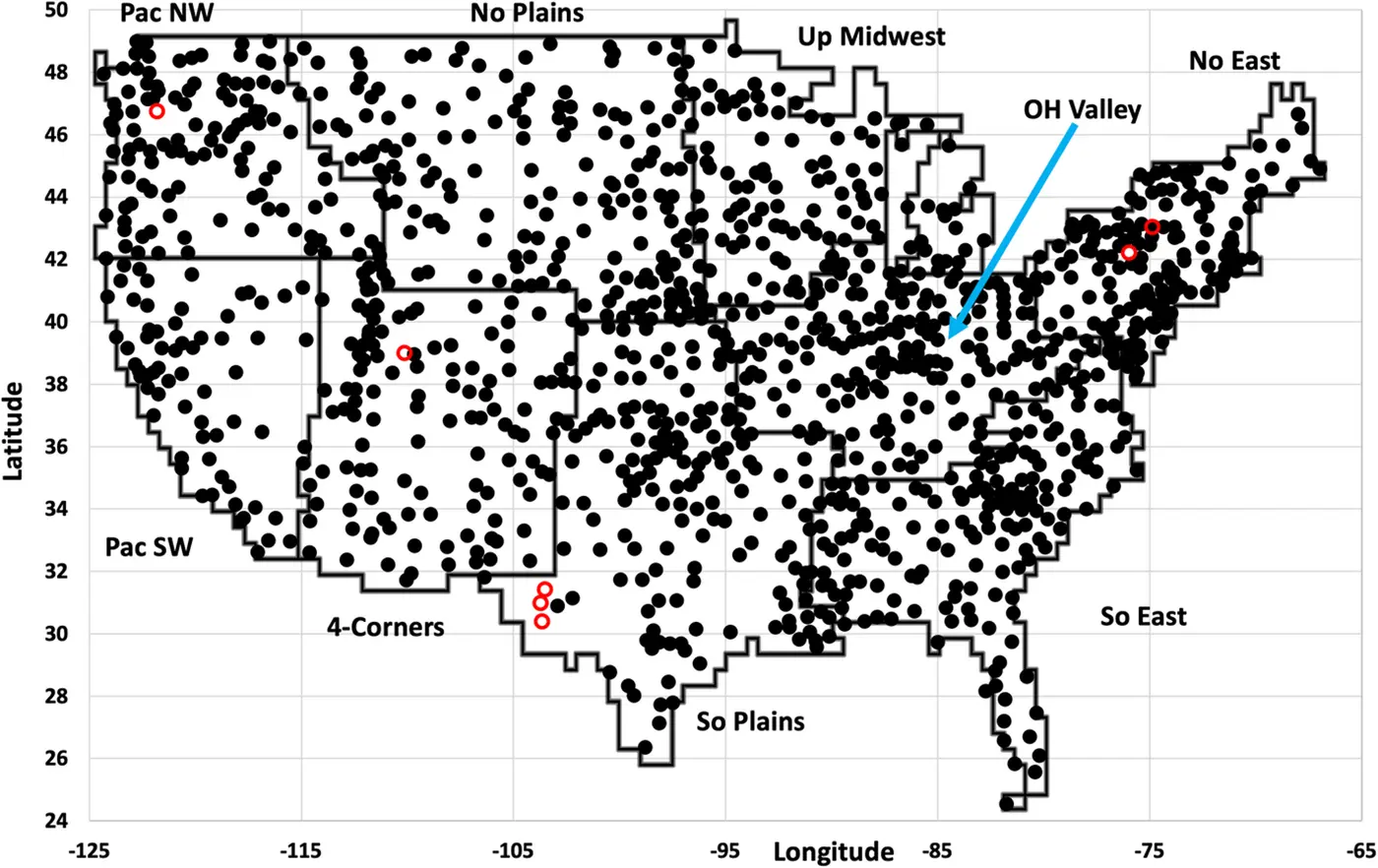 declines in hot and cold daily temperature extremes in the conterminous us