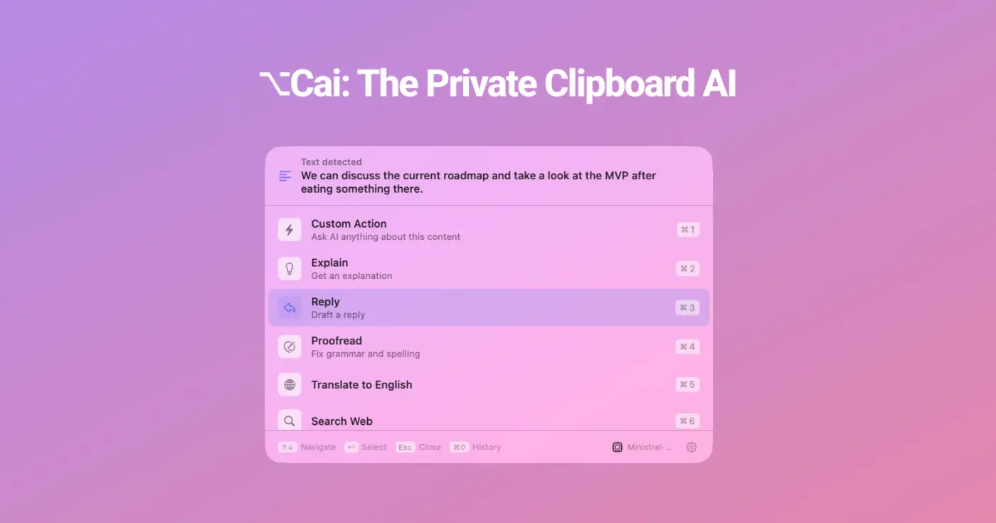 show hn cai local ai action layer for macos free mit mlx