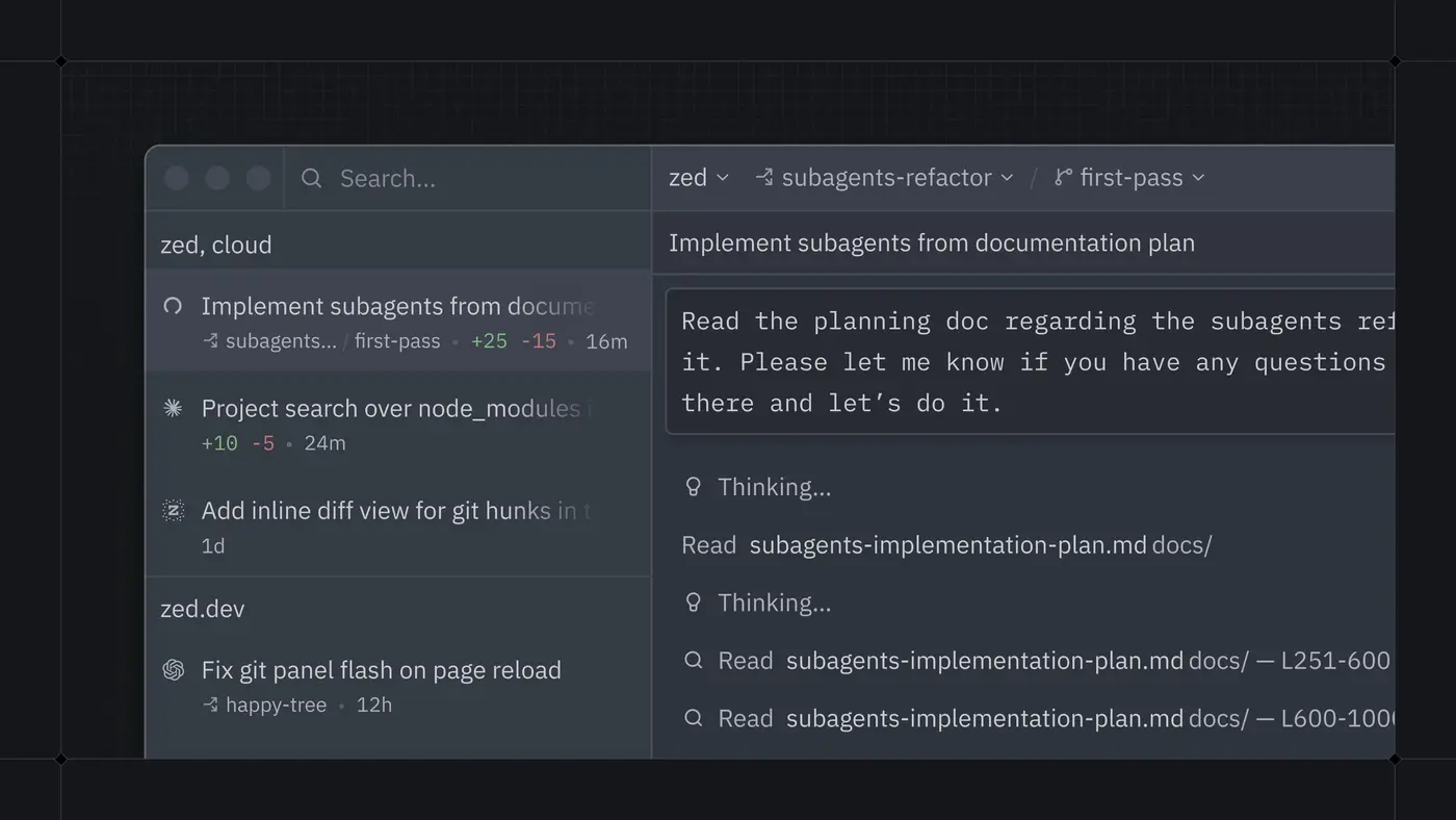 parallel agents in zed