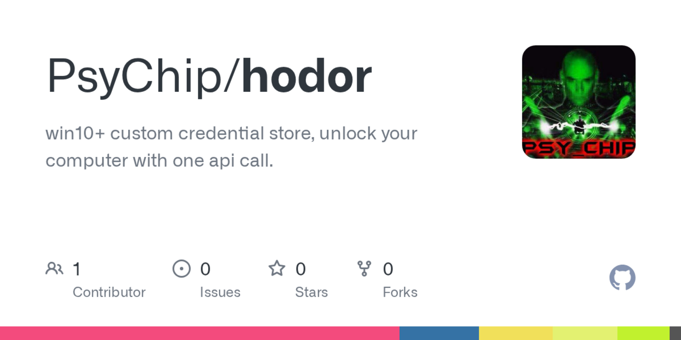 hodor custom credential provider api for win10