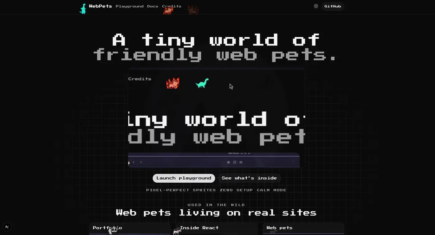 a tiny world of friendly web pets
