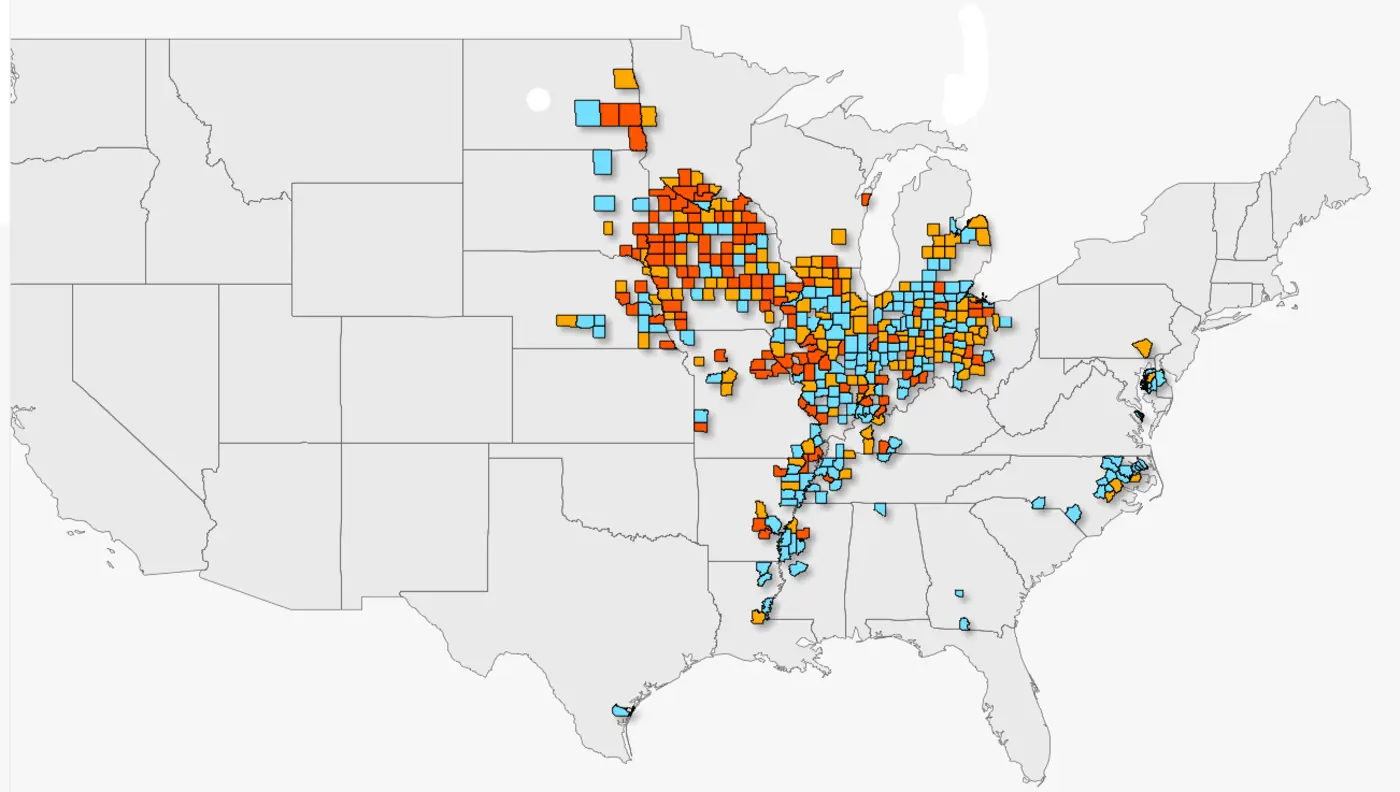 quothot spotsquot for glyphosate and cancer in iowa and other midwest states