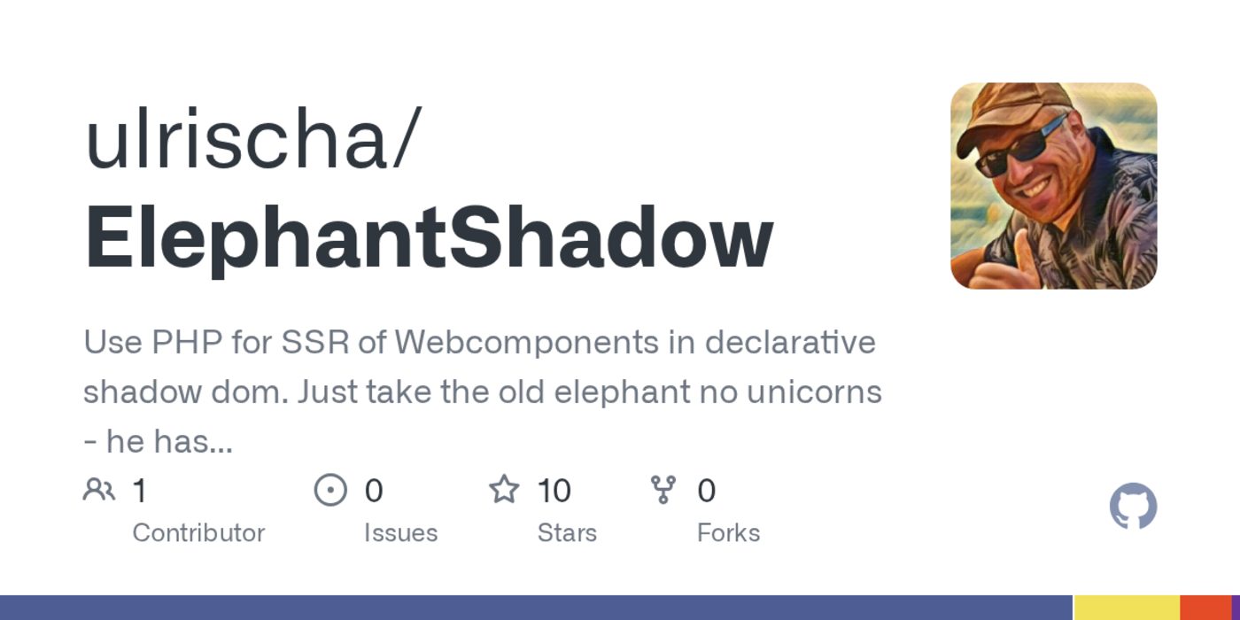 elephantshadow use php for ssr of webcomponents in declarative shadow dom