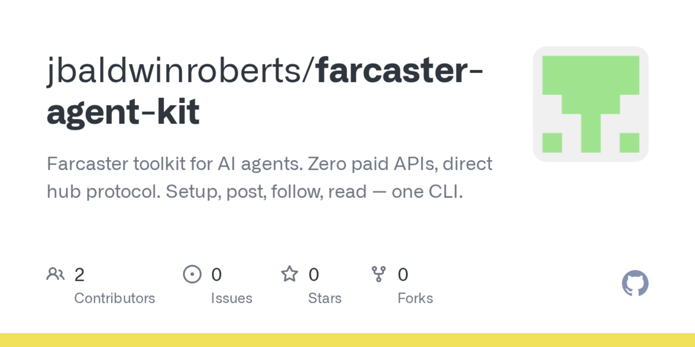 farcaster agent kit cli for ai agents to use farcaster zero paid apis