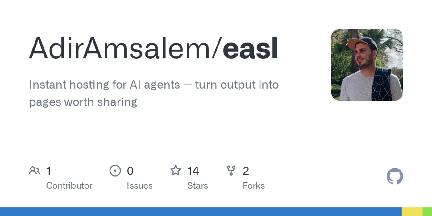 show hn easl instant hosting for ai agents