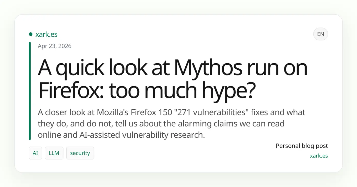 a quick look at mythos run on firefox too much hype