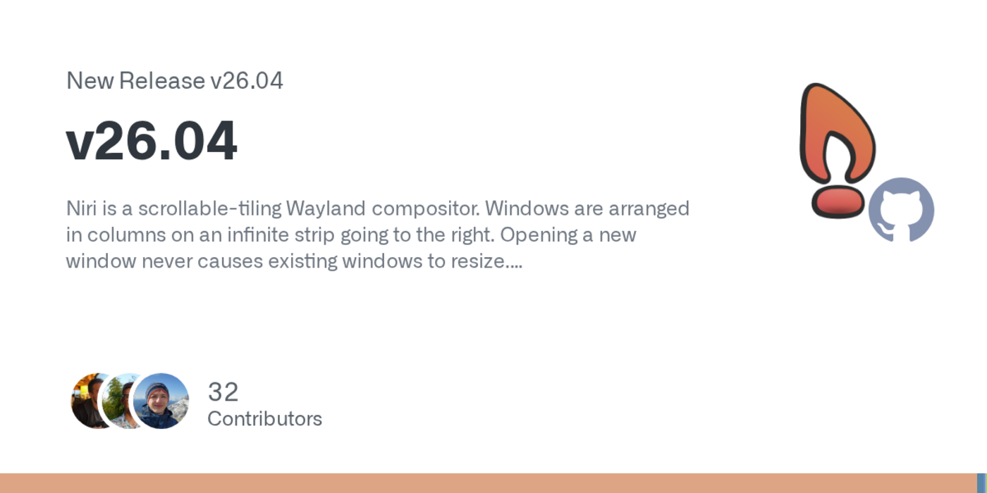 niri 2604 was just released scrollabletiling wayland compositor