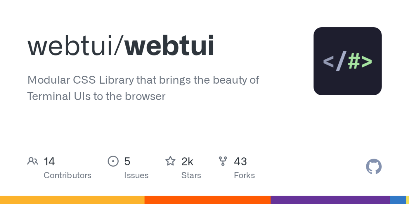 webtui modular css library that brings the beauty of terminal ui to the browser